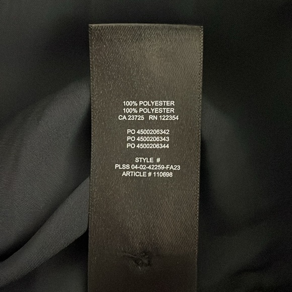 Wilfred Bernardin Blouse Relaxed Satin Long sleeve Ruffles Black Size Small NWT - Picture 13 of 14